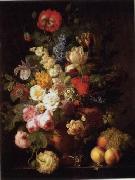 unknow artist, Floral, beautiful classical still life of flowers.058